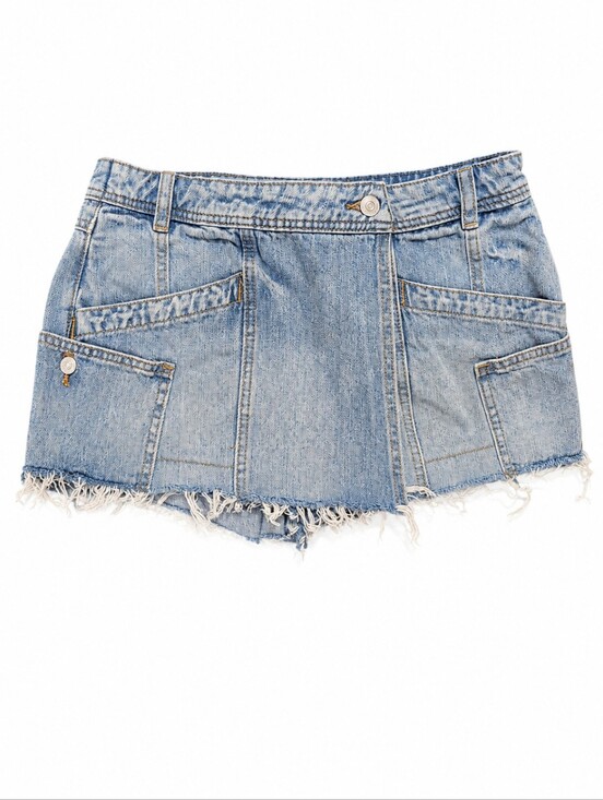 Free People Pants - Free People Cargo Denim Mini Skort